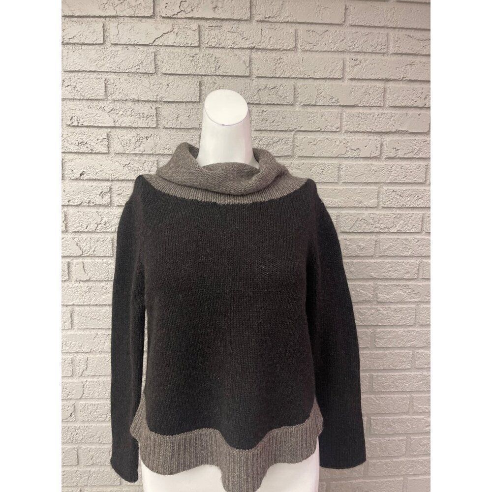 Eileen Fisher Petite Women Wool Turtleneck Cropped Long Sleeve Sweater Size PP
